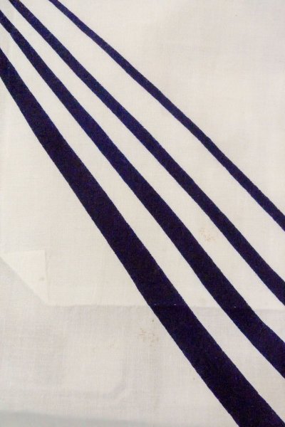 画像5: O0718Z 女性用浴衣(日本製)  綿 白, 線 【中古】【USED】【リサイクル】 ★★☆☆☆【O0718Z】 (5)