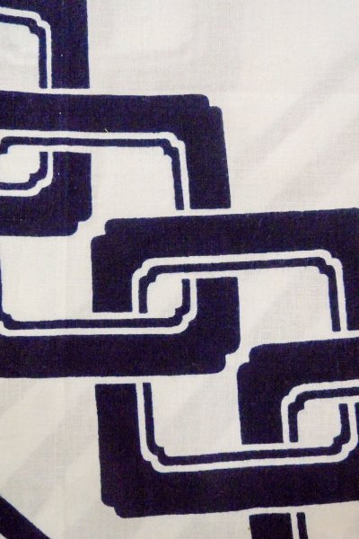 画像6: O0718Z 女性用浴衣(日本製)  綿 白, 線 【中古】【USED】【リサイクル】 ★★☆☆☆【O0718Z】 (6)