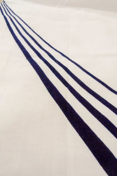 画像9: O0718Z 女性用浴衣(日本製)  綿 白, 線 【中古】【USED】【リサイクル】 ★★☆☆☆【O0718Z】 (9)