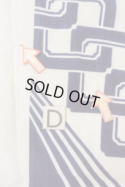 画像17: O0718Z 女性用浴衣（日本製）  綿 白, 線 【中古】【USED】【リサイクル】 ★★☆☆☆【O0718Z】 (17)