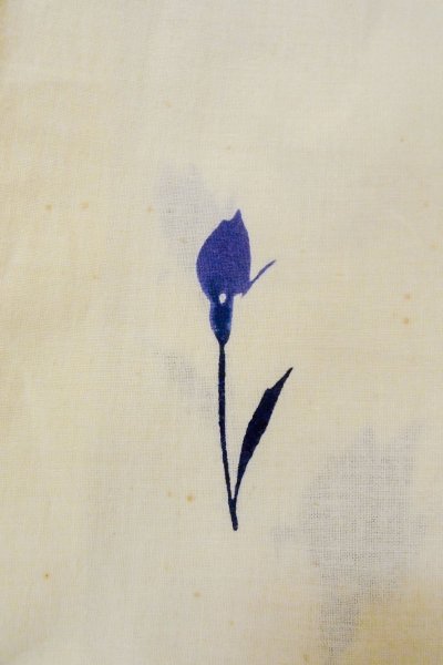 画像7: O0719A 女性用注染浴衣  綿 アイボリー, 花 【中古】【USED】【リサイクル】 ★☆☆☆☆【O0719A】 (7)