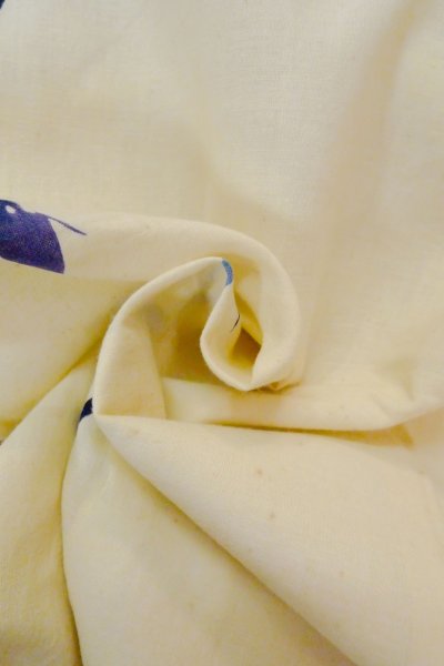 画像12: O0719A 女性用注染浴衣  綿 アイボリー, 花 【中古】【USED】【リサイクル】 ★☆☆☆☆【O0719A】 (12)