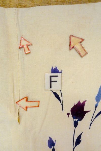 画像19: O0719A 女性用注染浴衣  綿 アイボリー, 花 【中古】【USED】【リサイクル】 ★☆☆☆☆【O0719A】 (19)