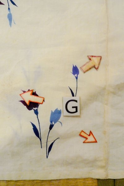 画像20: O0719A 女性用注染浴衣  綿 アイボリー, 花 【中古】【USED】【リサイクル】 ★☆☆☆☆【O0719A】 (20)