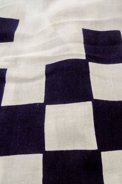 画像8: O0719B 女性用浴衣(日本製)  綿 白, 四角 【中古】【USED】【リサイクル】 ★★☆☆☆【O0719B】 (8)