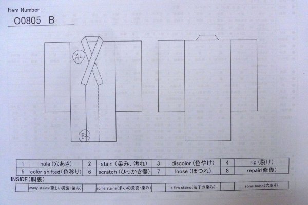 画像13: O0805B 女性用色無地  シルク（正絹） 紫色, 線 【中古】【USED】【リサイクル】 ★★★☆☆【O0805B】 (13)