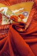 画像12: O0805D 女性用付下げ  シルク（正絹） 深い朱赤, 菊 【中古】【USED】【リサイクル】 ★★★★☆【O0805D】 (12)