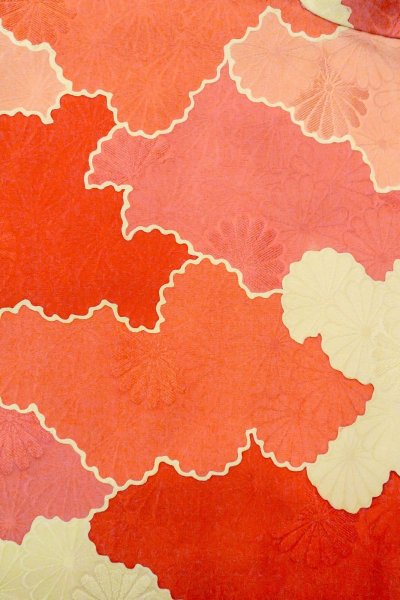 画像3: O0805E 女性用羽織  シルク（正絹） アイボリー, 雲 【中古】【USED】【リサイクル】 ★★★☆☆【O0805E】 (3)