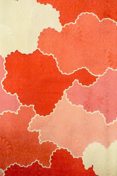 画像4: O0805E 女性用羽織  シルク（正絹） アイボリー, 雲 【中古】【USED】【リサイクル】 ★★★☆☆【O0805E】 (4)