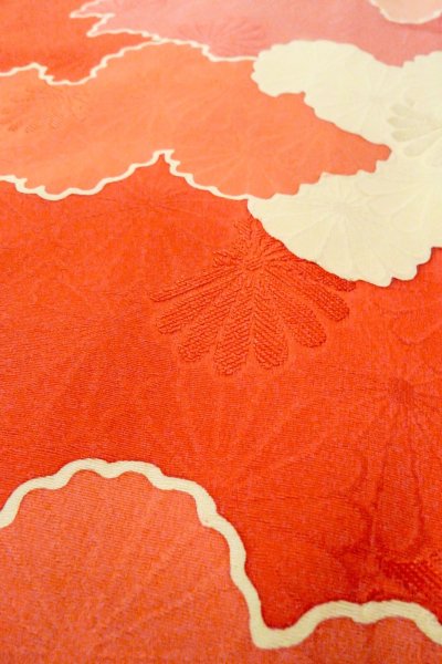 画像8: O0805E 女性用羽織  シルク（正絹） アイボリー, 雲 【中古】【USED】【リサイクル】 ★★★☆☆【O0805E】 (8)