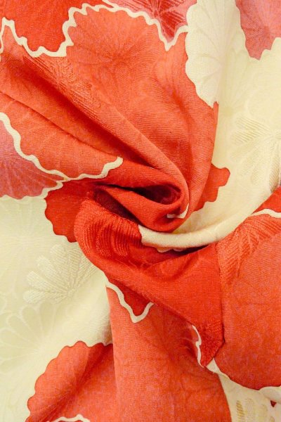 画像11: O0805E 女性用羽織  シルク（正絹） アイボリー, 雲 【中古】【USED】【リサイクル】 ★★★☆☆【O0805E】 (11)