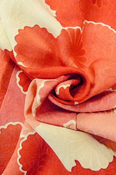 画像12: O0805E 女性用羽織  シルク（正絹） アイボリー, 雲 【中古】【USED】【リサイクル】 ★★★☆☆【O0805E】 (12)