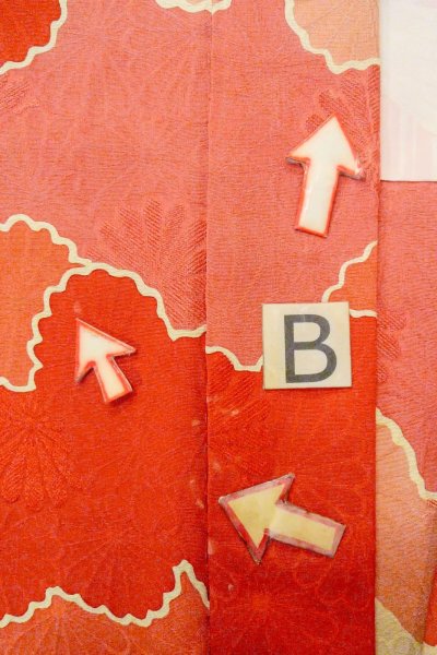 画像15: O0805E 女性用羽織  シルク（正絹） アイボリー, 雲 【中古】【USED】【リサイクル】 ★★★☆☆【O0805E】 (15)