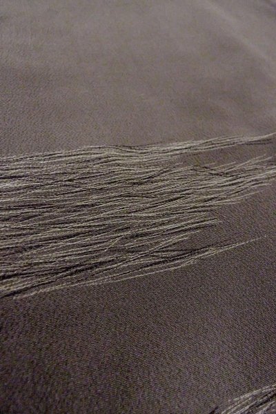 画像9: O0805F 女性用羽織  シルク（正絹） 灰色, 線 【中古】【USED】【リサイクル】 ★★★☆☆【O0805F】 (9)