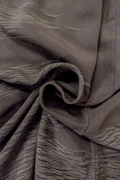 画像13: O0805F 女性用羽織  シルク（正絹） 灰色, 線 【中古】【USED】【リサイクル】 ★★★☆☆【O0805F】 (13)