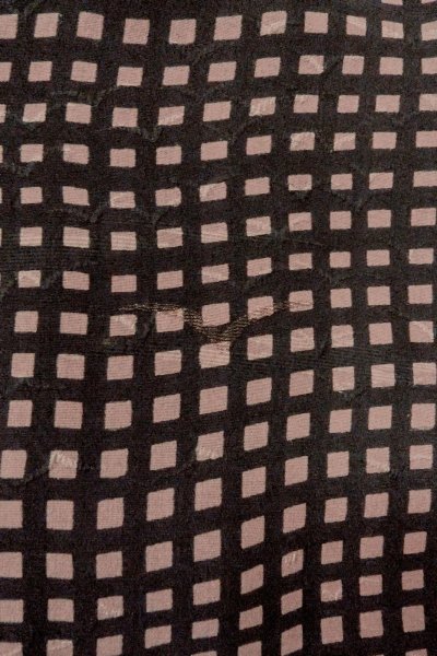 画像6: O0805G 女性用羽織  シルク（正絹） 黒, チェック柄 【中古】【USED】【リサイクル】 ★★☆☆☆【O0805G】 (6)