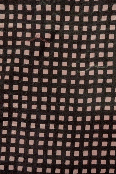 画像7: O0805G 女性用羽織  シルク（正絹） 黒, チェック柄 【中古】【USED】【リサイクル】 ★★☆☆☆【O0805G】 (7)