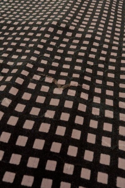 画像8: O0805G 女性用羽織  シルク（正絹） 黒, チェック柄 【中古】【USED】【リサイクル】 ★★☆☆☆【O0805G】 (8)