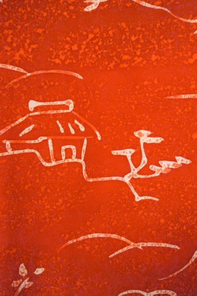 画像5: O0805H 女性用羽織  シルク（正絹） 朱赤, 家 【中古】【USED】【リサイクル】 ★★★★☆【O0805H】 (5)