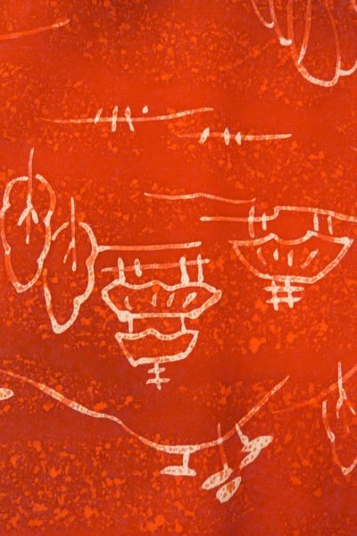 画像7: O0805H 女性用羽織  シルク（正絹） 朱赤, 家 【中古】【USED】【リサイクル】 ★★★★☆【O0805H】 (7)