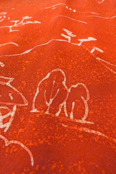 画像8: O0805H 女性用羽織  シルク（正絹） 朱赤, 家 【中古】【USED】【リサイクル】 ★★★★☆【O0805H】 (8)