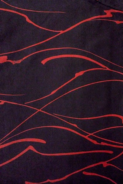 画像3: O0805I 女性用羽織  化繊 黒, 抽象的模様 【中古】【USED】【リサイクル】 ★★★☆☆【O0805I】 (3)