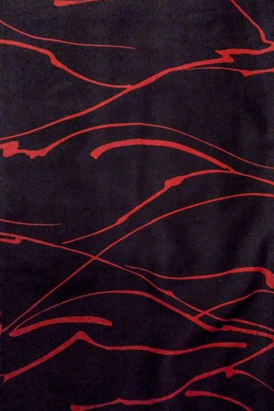 画像4: O0805I 女性用羽織  化繊 黒, 抽象的模様 【中古】【USED】【リサイクル】 ★★★☆☆【O0805I】 (4)