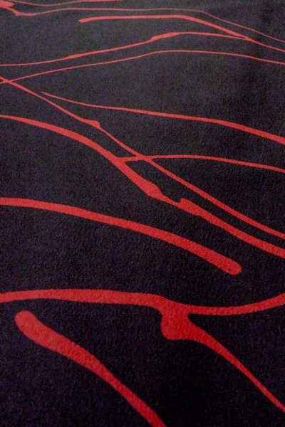 画像8: O0805I 女性用羽織  化繊 黒, 抽象的模様 【中古】【USED】【リサイクル】 ★★★☆☆【O0805I】 (8)