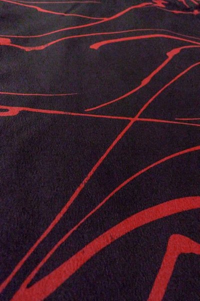 画像10: O0805I 女性用羽織  化繊 黒, 抽象的模様 【中古】【USED】【リサイクル】 ★★★☆☆【O0805I】 (10)