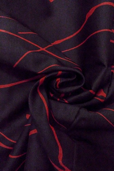 画像11: O0805I 女性用羽織  化繊 黒, 抽象的模様 【中古】【USED】【リサイクル】 ★★★☆☆【O0805I】 (11)