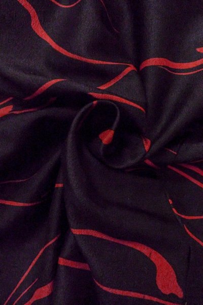 画像12: O0805I 女性用羽織  化繊 黒, 抽象的模様 【中古】【USED】【リサイクル】 ★★★☆☆【O0805I】 (12)