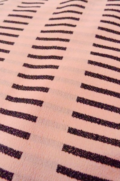 画像8: O0805L 女性用羽織  シルク（正絹） 灰色がかった桃色, 縞 【中古】【USED】【リサイクル】 ★★☆☆☆【O0805L】 (8)