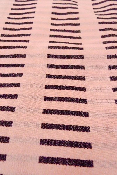 画像9: O0805L 女性用羽織  シルク（正絹） 灰色がかった桃色, 縞 【中古】【USED】【リサイクル】 ★★☆☆☆【O0805L】 (9)