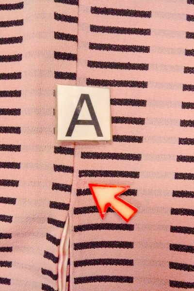 画像14: O0805L 女性用羽織  シルク（正絹） 灰色がかった桃色, 縞 【中古】【USED】【リサイクル】 ★★☆☆☆【O0805L】 (14)