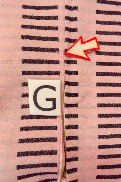 画像20: O0805L 女性用羽織  シルク（正絹） 灰色がかった桃色, 縞 【中古】【USED】【リサイクル】 ★★☆☆☆【O0805L】 (20)