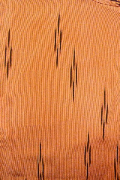 画像3: O0805M 女性用羽織  シルク（正絹） 橙色, 縞 【中古】【USED】【リサイクル】 ★★★☆☆【O0805M】 (3)