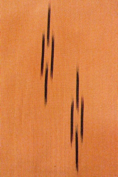 画像6: O0805M 女性用羽織  シルク（正絹） 橙色, 縞 【中古】【USED】【リサイクル】 ★★★☆☆【O0805M】 (6)