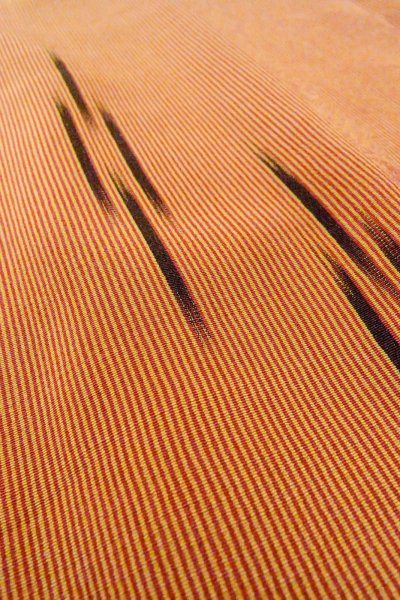 画像10: O0805M 女性用羽織  シルク（正絹） 橙色, 縞 【中古】【USED】【リサイクル】 ★★★☆☆【O0805M】 (10)