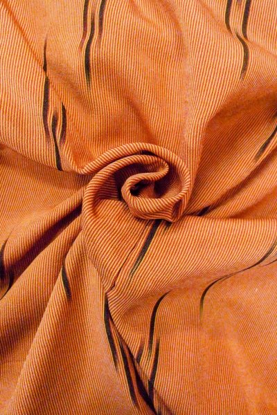 画像12: O0805M 女性用羽織  シルク（正絹） 橙色, 縞 【中古】【USED】【リサイクル】 ★★★☆☆【O0805M】 (12)