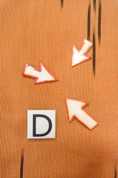 画像17: O0805M 女性用羽織  シルク（正絹） 橙色, 縞 【中古】【USED】【リサイクル】 ★★★☆☆【O0805M】 (17)