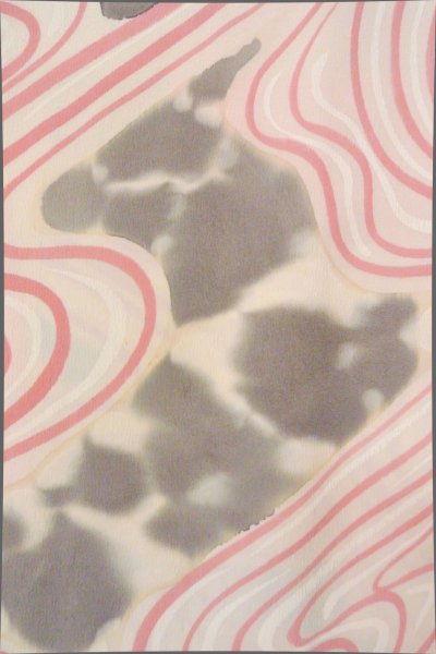 画像5: O0805N 女性用羽織  シルク（正絹） オフ　ホワイト, 流水 【中古】【USED】【リサイクル】 ★★☆☆☆【O0805N】 (5)