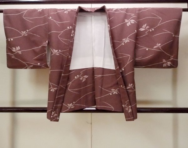 画像1: O0805O 女性用羽織  化繊 紫色, 花 【中古】【USED】【リサイクル】 ★★★☆☆【O0805O】 (1)