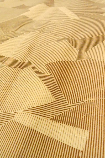 画像8: O0805Q 女性用羽織  シルク（正絹） ベージュ, 扇 【中古】【USED】【リサイクル】 ★★☆☆☆【O0805Q】 (8)