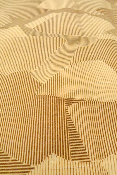 画像9: O0805Q 女性用羽織  シルク（正絹） ベージュ, 扇 【中古】【USED】【リサイクル】 ★★☆☆☆【O0805Q】 (9)