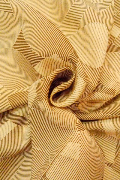 画像12: O0805Q 女性用羽織  シルク（正絹） ベージュ, 扇 【中古】【USED】【リサイクル】 ★★☆☆☆【O0805Q】 (12)