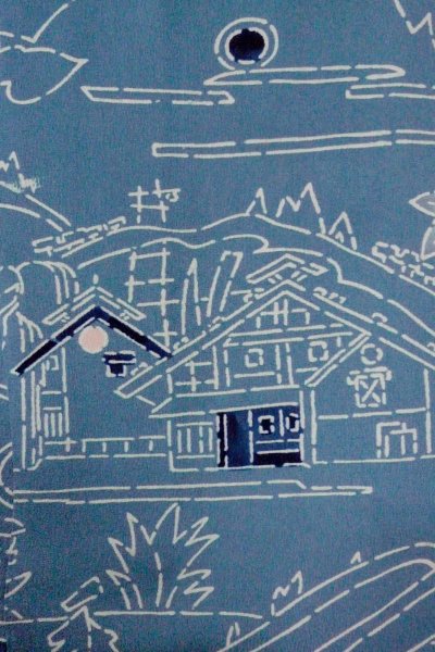 画像5: O0805S 女性用羽織  シルク（正絹） 灰色がかった青, もみじ 【中古】【USED】【リサイクル】 ★★☆☆☆【O0805S】 (5)