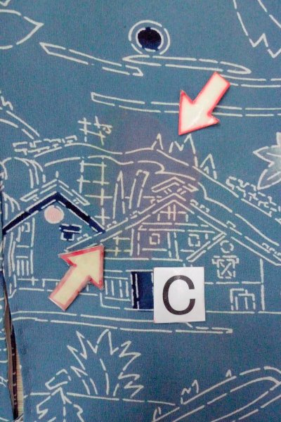 画像16: O0805S 女性用羽織  シルク（正絹） 灰色がかった青, もみじ 【中古】【USED】【リサイクル】 ★★☆☆☆【O0805S】 (16)