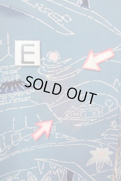 画像18: O0805S 女性用羽織  シルク（正絹） 灰色がかった青, もみじ 【中古】【USED】【リサイクル】 ★★☆☆☆【O0805S】 (18)