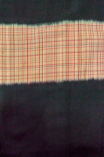 画像4: O0805T 女性用羽織  シルク（正絹） 黒, チェック柄 【中古】【USED】【リサイクル】 ★★☆☆☆【O0805T】 (4)