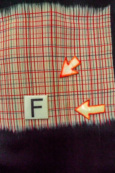 画像19: O0805T 女性用羽織  シルク（正絹） 黒, チェック柄 【中古】【USED】【リサイクル】 ★★☆☆☆【O0805T】 (19)